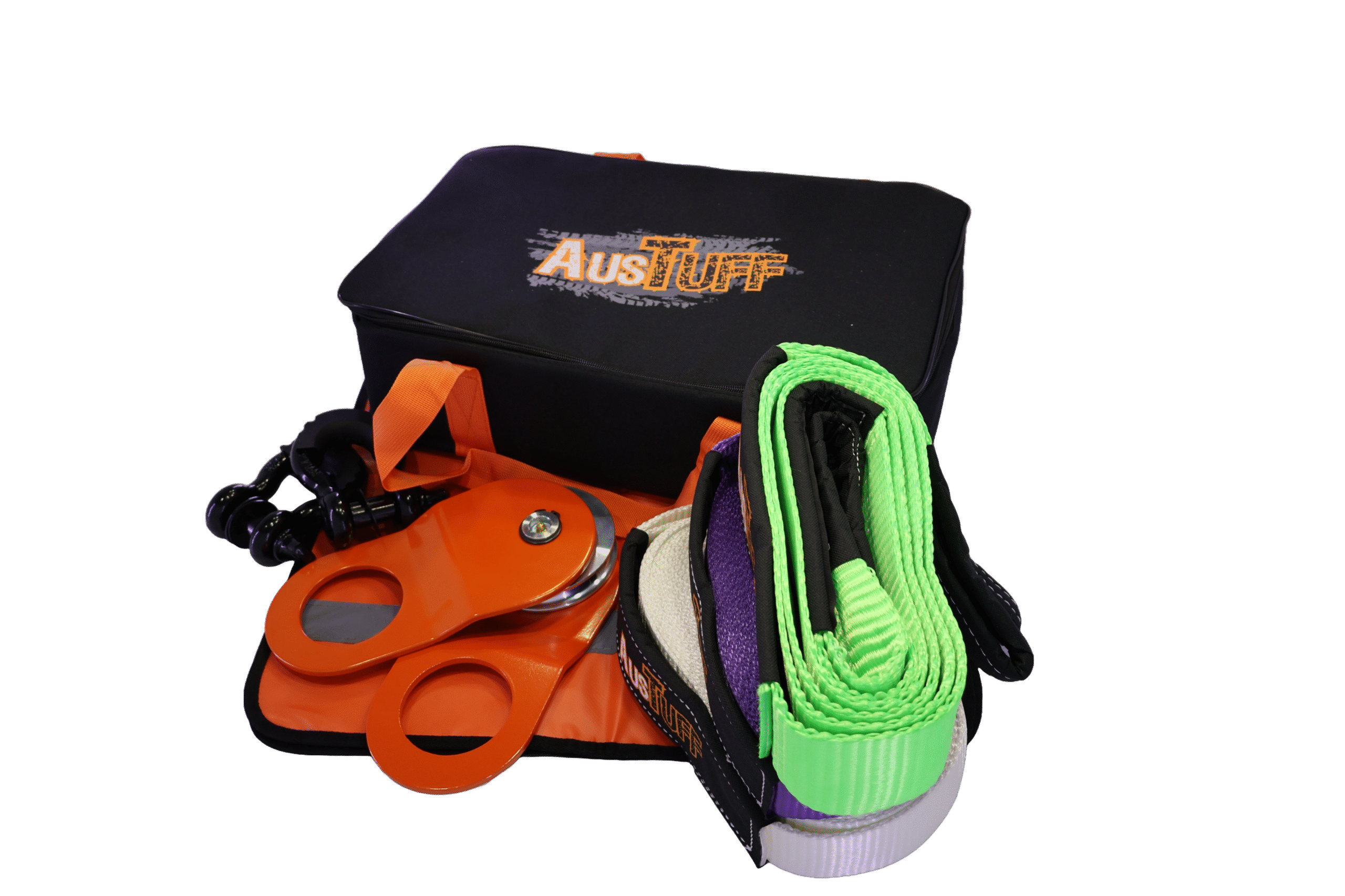 AusTuff 4x4 Recovery Kit - Snatch Strap with Block and Dampener - Image 2