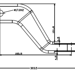 McHitch SHORT FORGED 7/8″ hole Tow Tongue – 4 Inch Drop